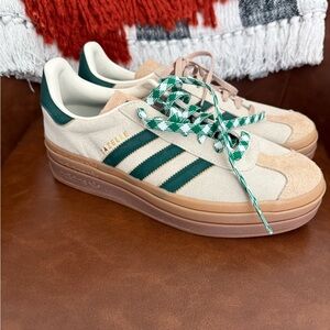 Adidas Green and White Classic Sneakers